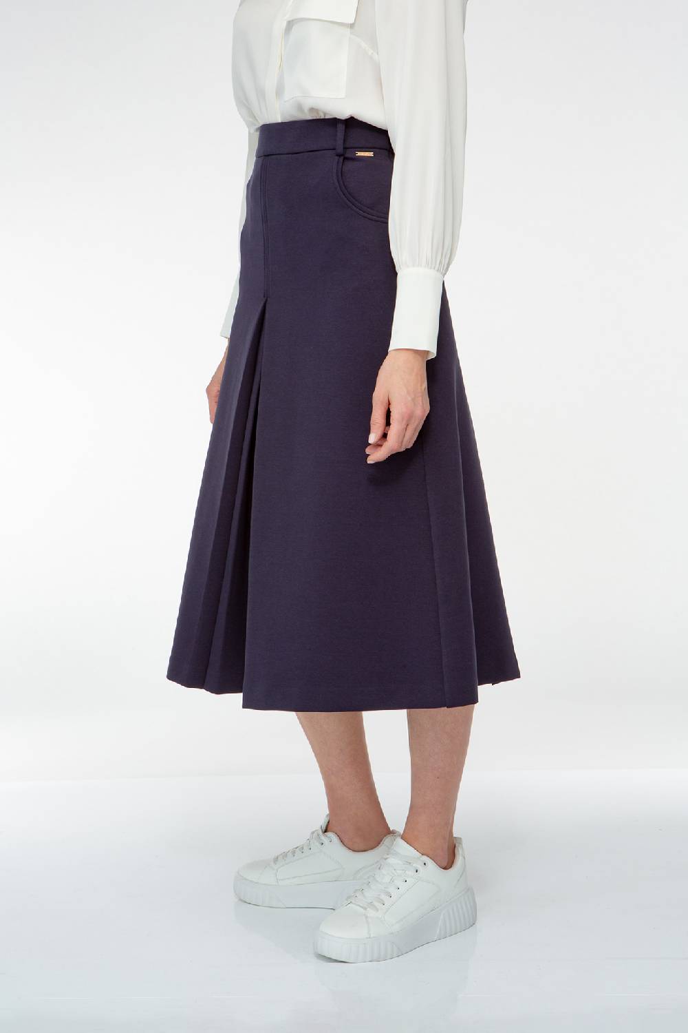 IVI GmbH SOLID JERSEY Midirock Mit Kellerfalte Navy