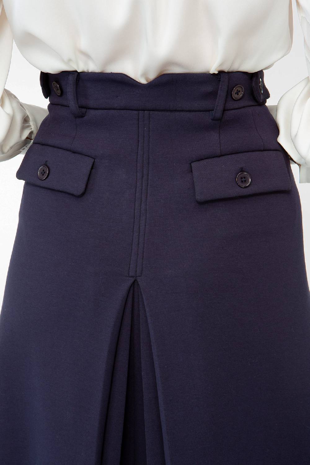 IVI GmbH SOLID JERSEY Midirock Mit Kellerfalte Navy