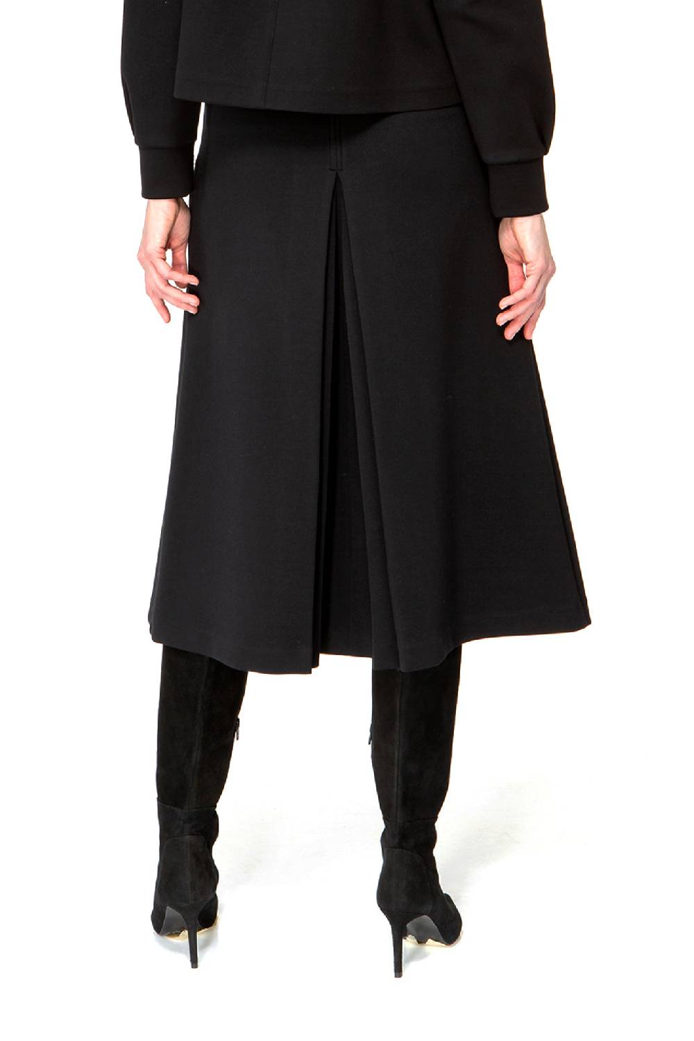 IVI GmbH SOLID JERSEY Midirock Mit Kellerfalte Schwarz