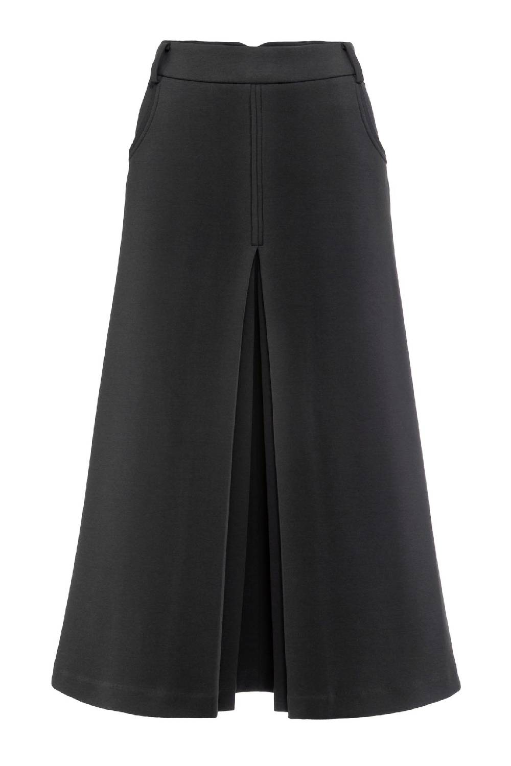 IVI GmbH SOLID JERSEY Midirock mit Kellerfalte schwarz