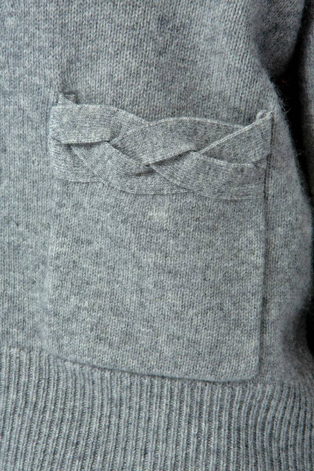 IVI GmbH SOLID KNIT Cardigan Mit Aufgesetzten Taschen Grau-melange