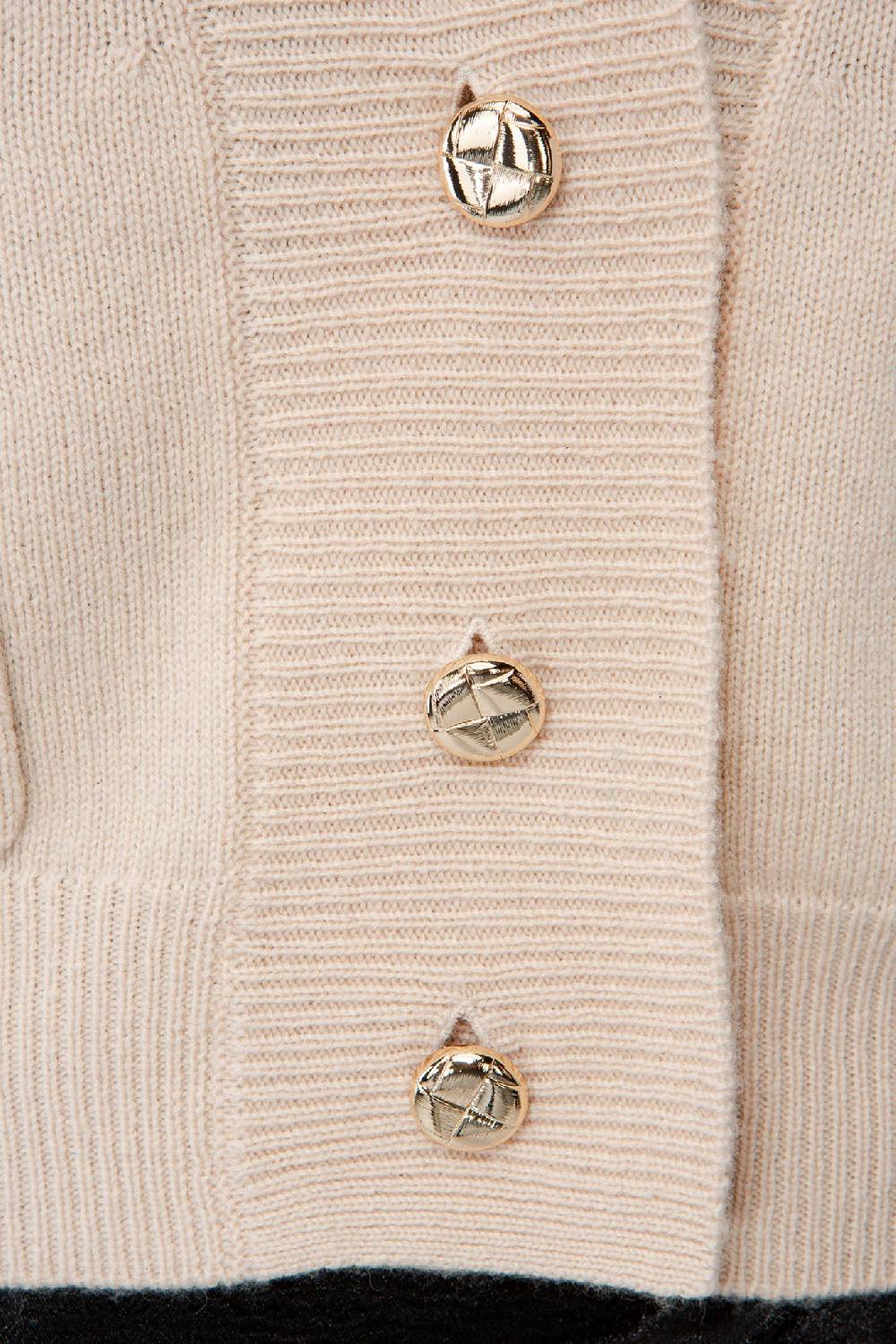 IVI GmbH SOLID KNIT Cardigan Mit Aufgesetzten Taschen Sand