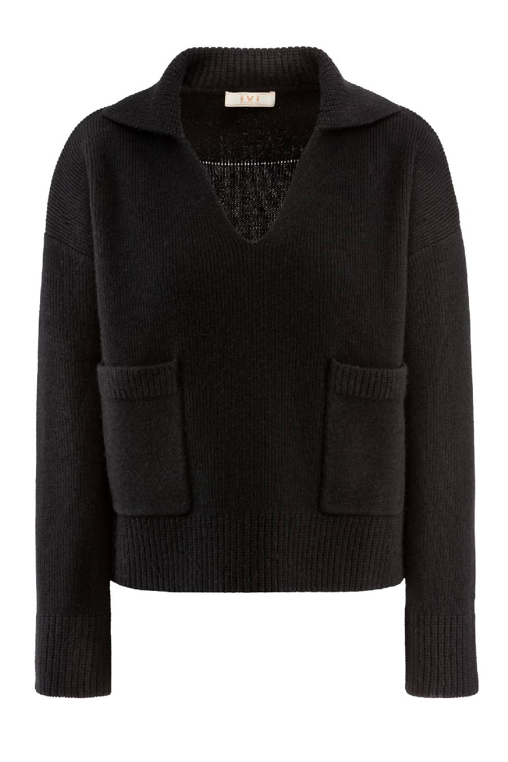 IVI GmbH SOLID KNIT Pullover im Troyer-Look schwarz