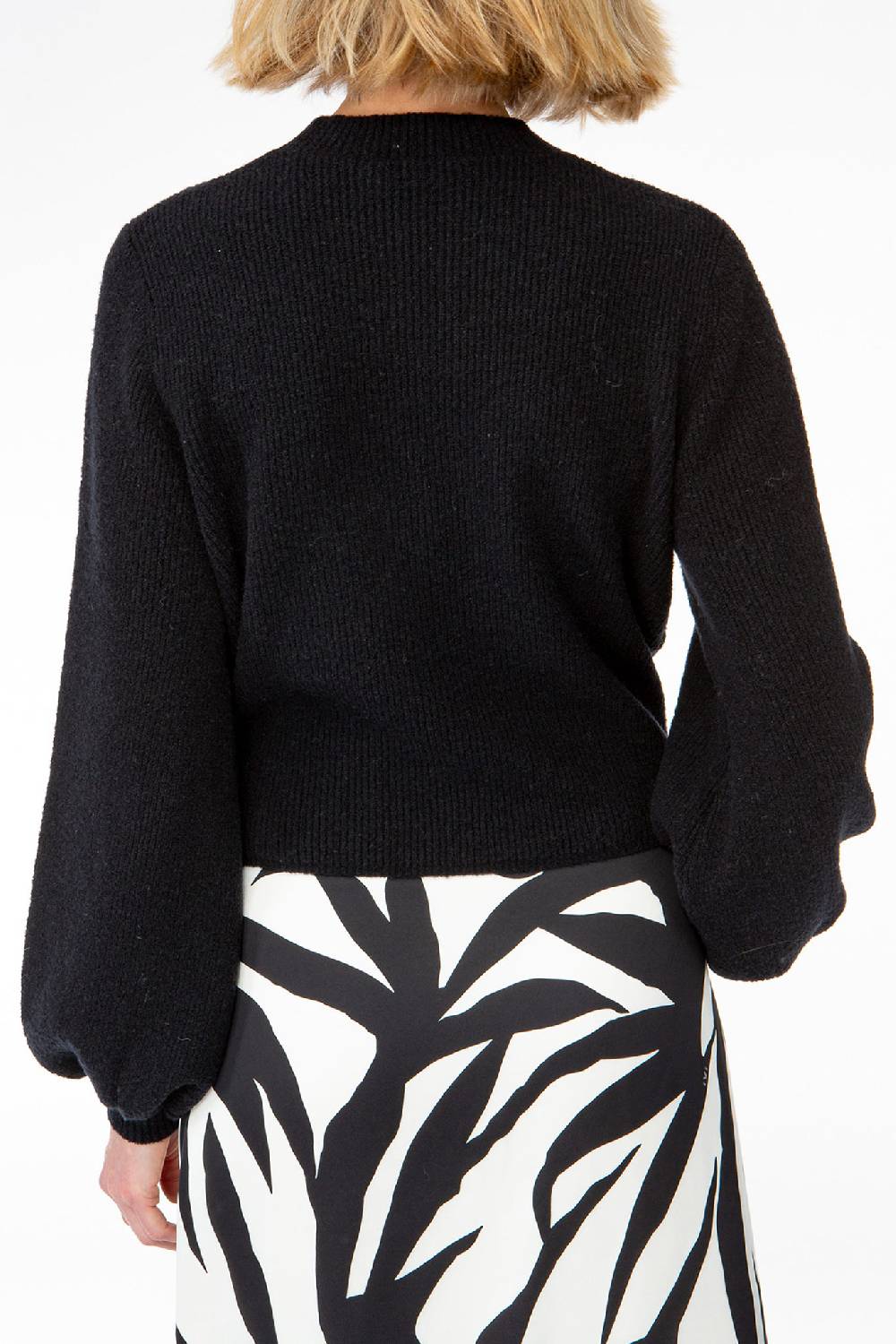 IVI GmbH SOLID KNIT Wickelpullover Mit Cut-Out Detail Schwarz