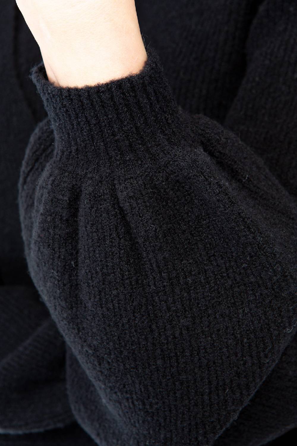 IVI GmbH SOLID KNIT Wickelpullover Mit Cut-Out Detail Schwarz