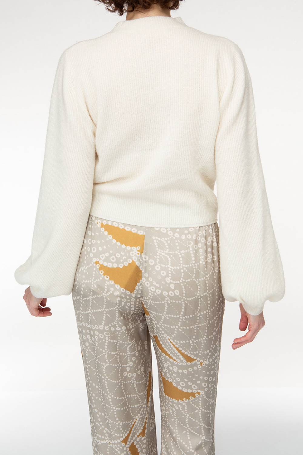 IVI GmbH SOLID KNIT Wickelpullover Mit Cut-Out Detail Weiß