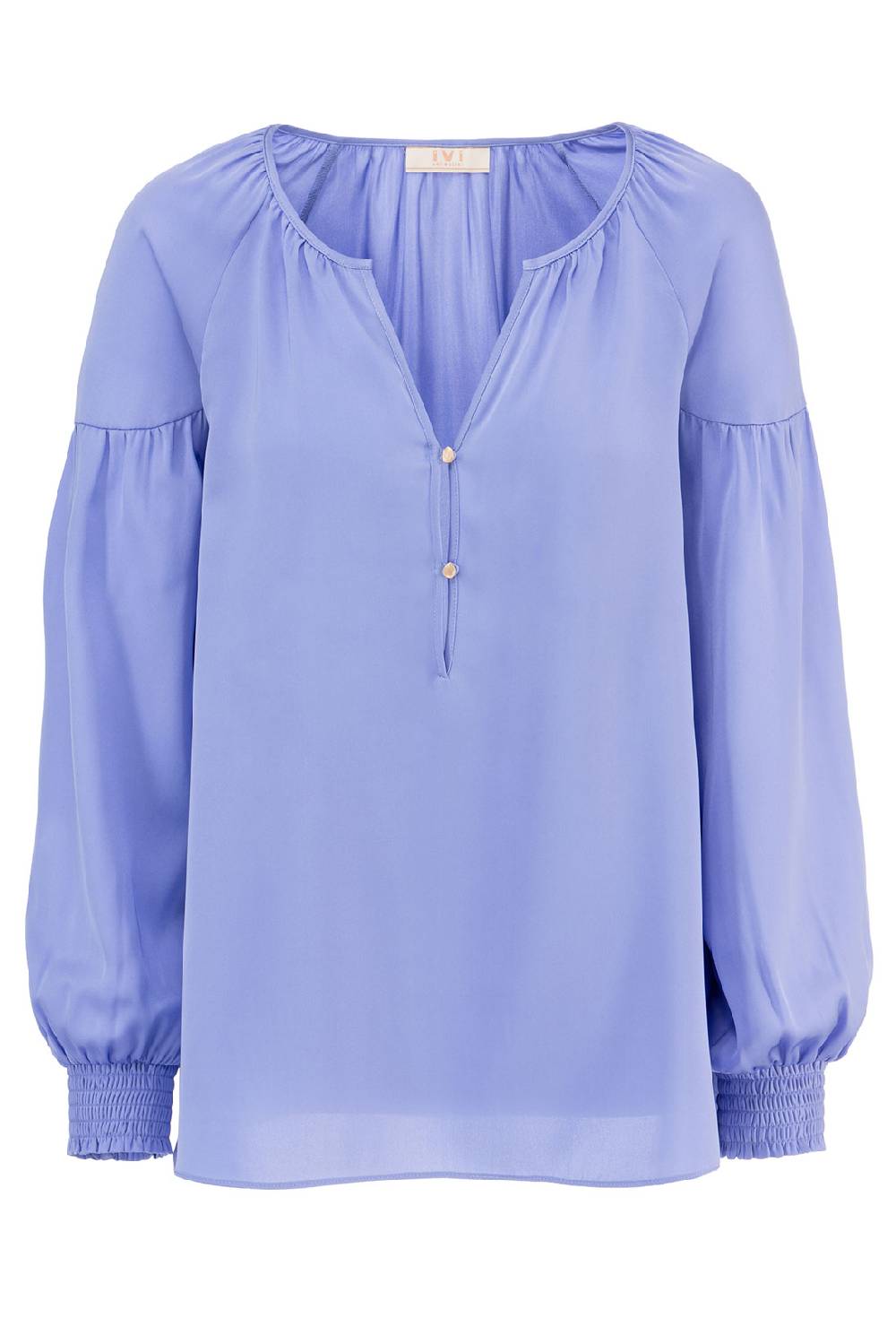 IVI GmbH SOLID SILK Seidenbluse mit Kräuseln lavendel