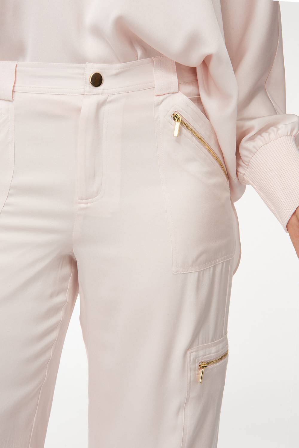 IVI GmbH SOLID SILK Seidenhose Mit Cargo-Details Rosé