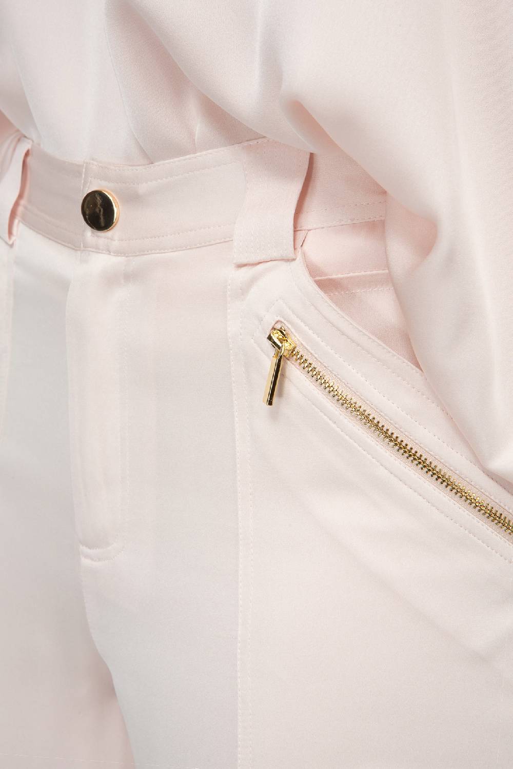 IVI GmbH SOLID SILK Seidenhose Mit Cargo-Details Rosé