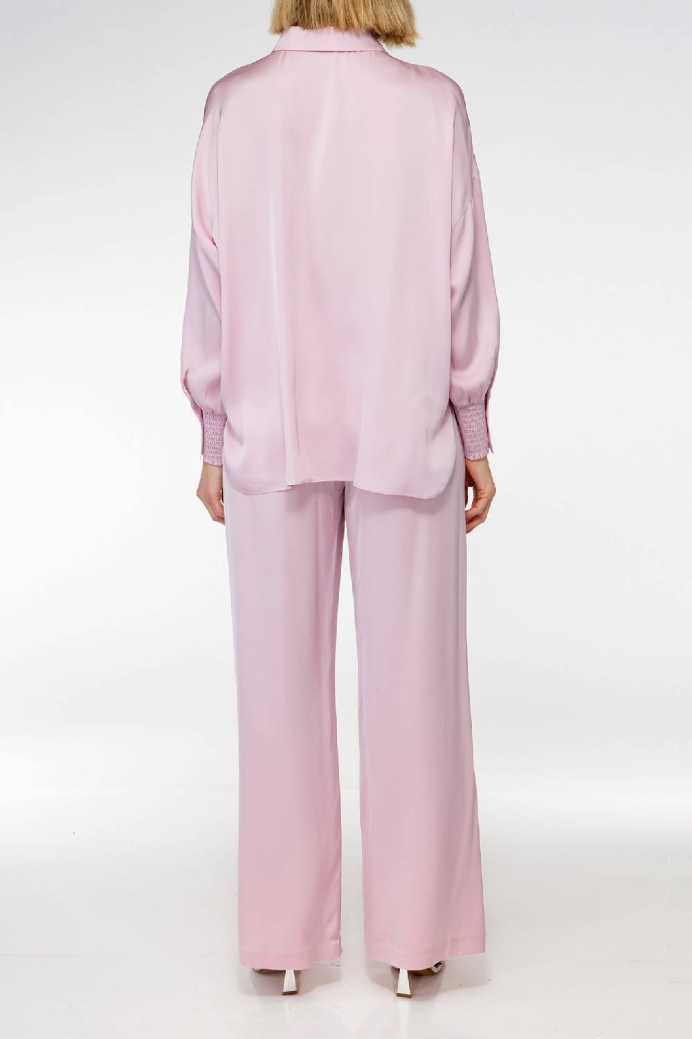 IVI GmbH SOLID SILK Seidenhose Mit Weitem Bein Bright Rose