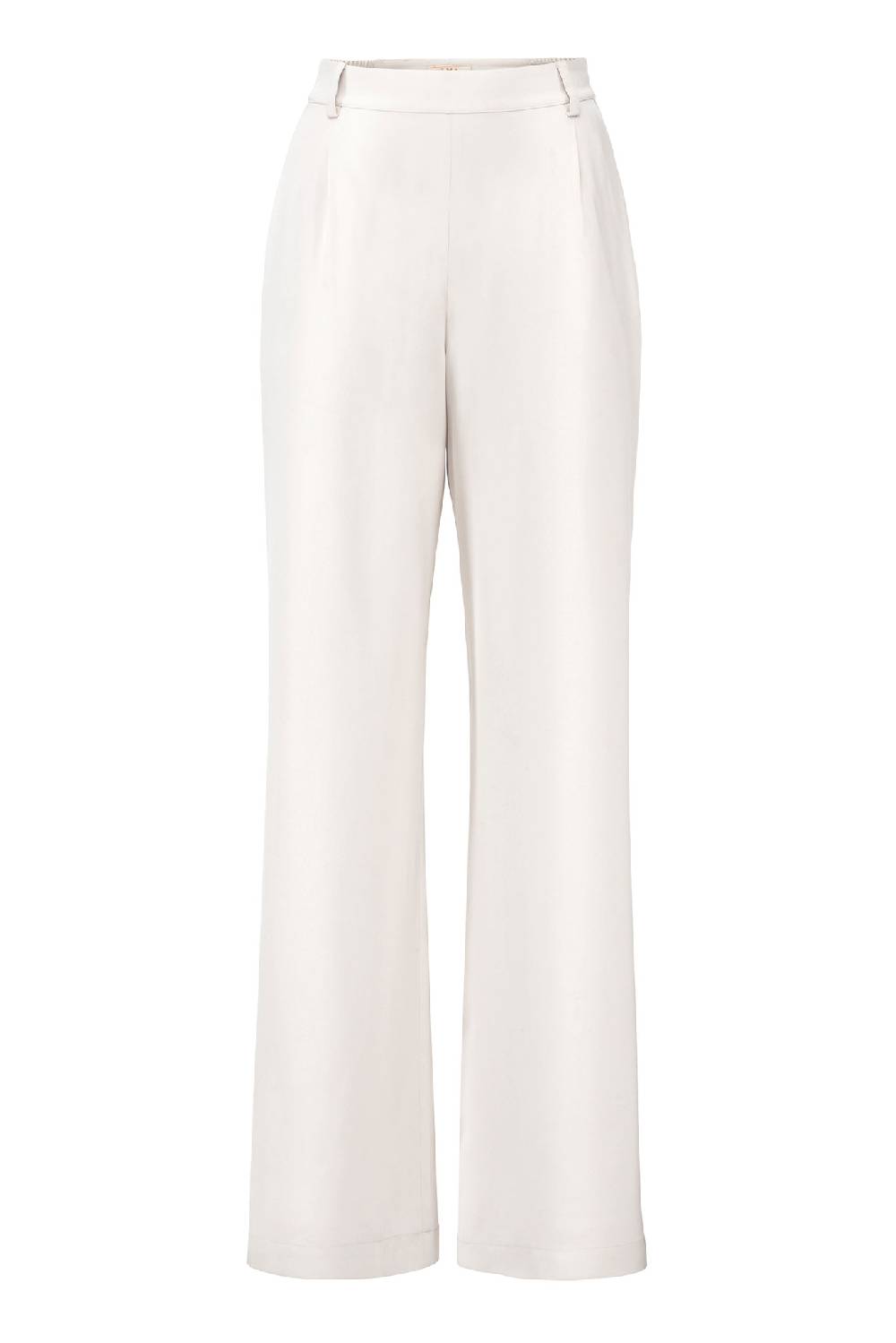 IVI GmbH SOLID SILK Seidenhose mit weitem Bein weiß