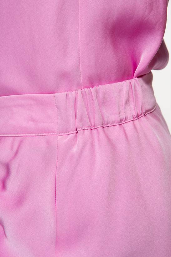 IVI GmbH SOLID SILK Seidenrock Mit Raffung Pink Orchid