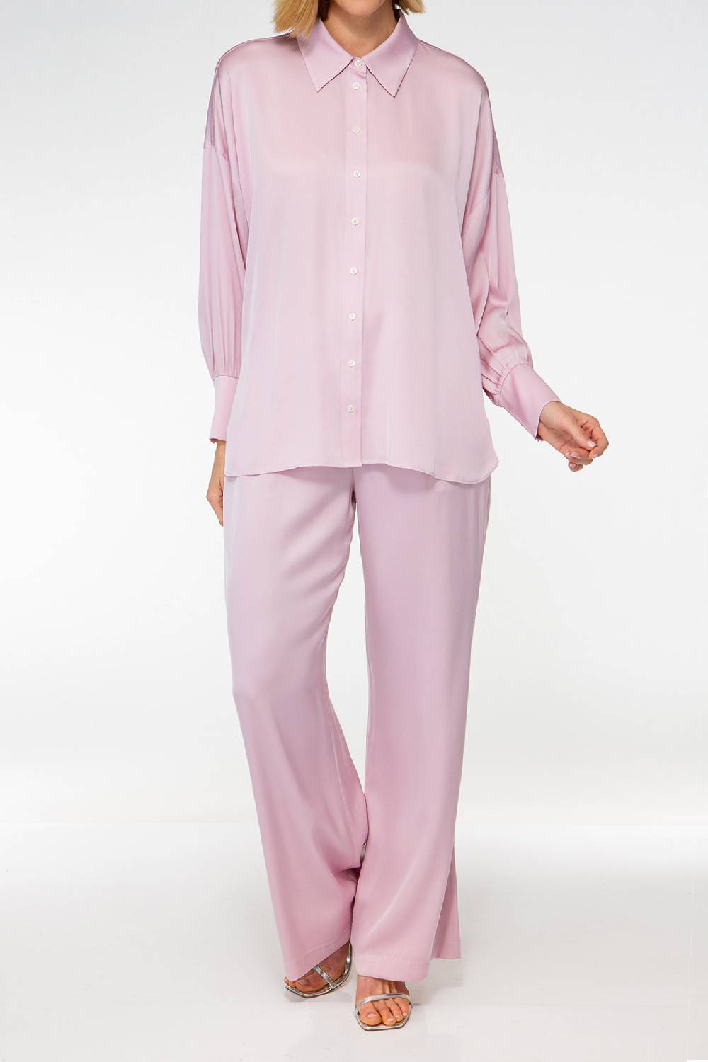 IVI GmbH SOLID SILK Tunika Im Hemdblusen-Look Bright Rose