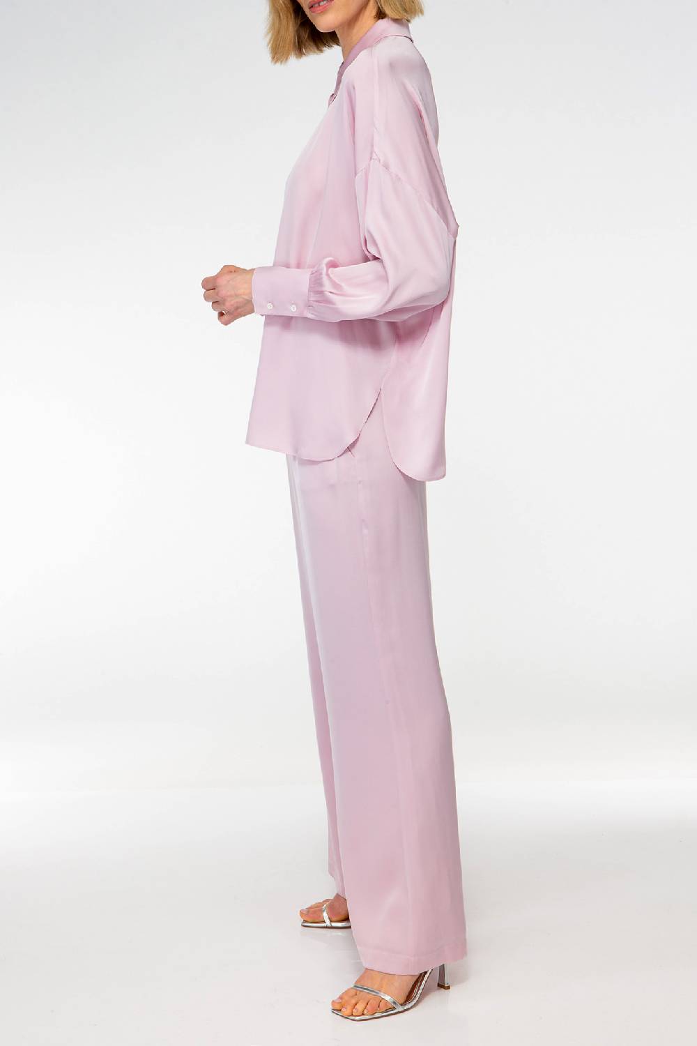 IVI GmbH SOLID SILK Tunika Im Hemdblusen-Look Bright Rose