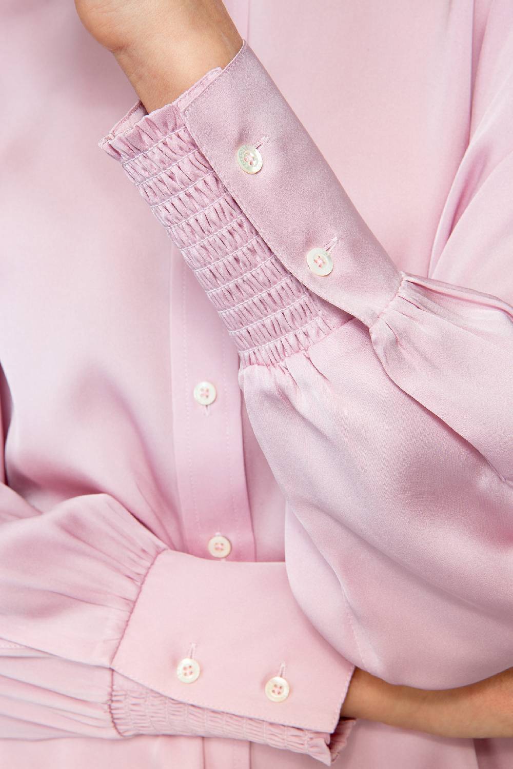 IVI GmbH SOLID SILK Tunika Im Hemdblusen-Look Bright Rose