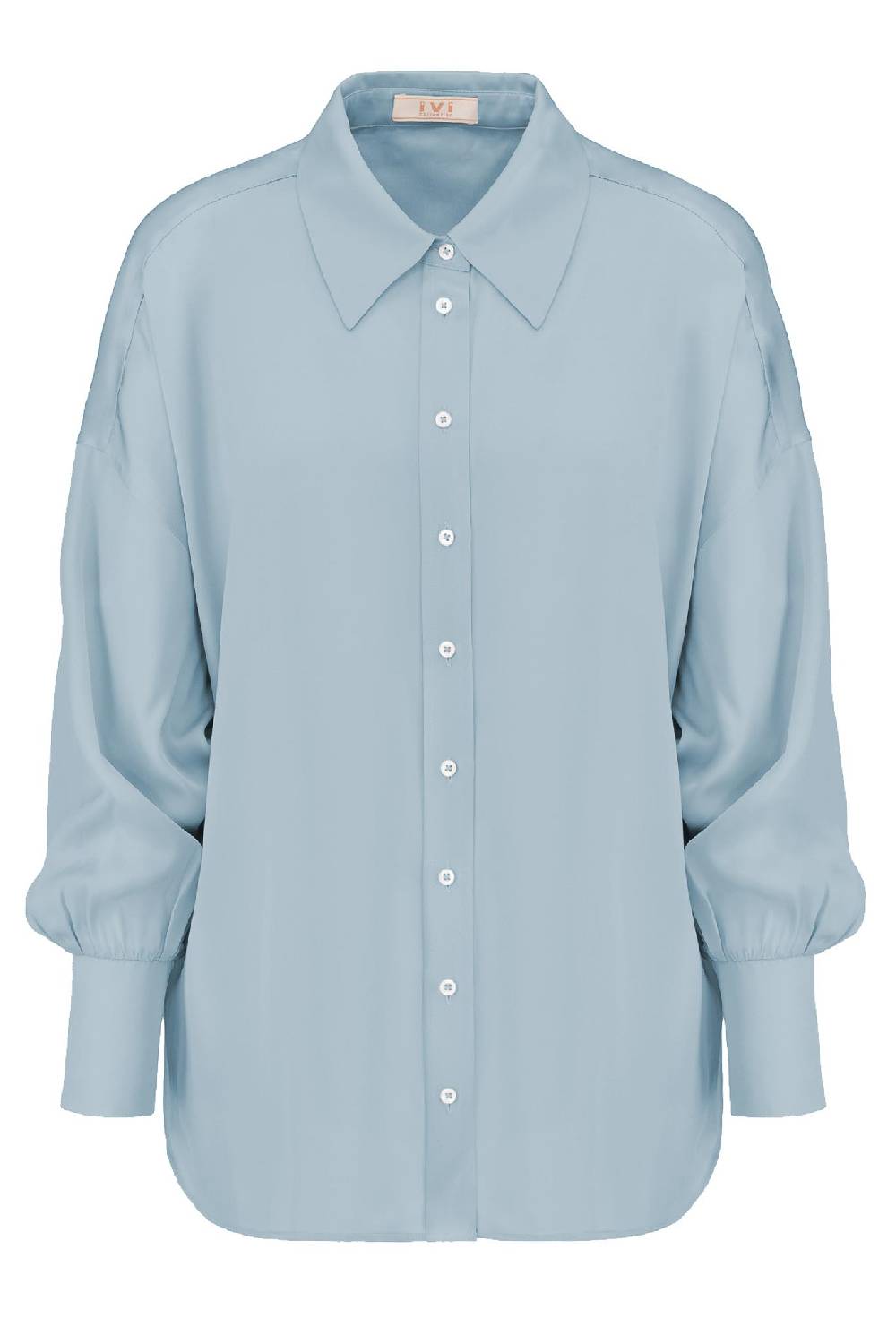 IVI GmbH SOLID SILK Tunika im Hemdblusen-Look hellblau