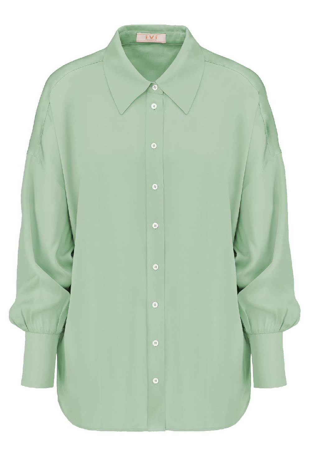 IVI GmbH SOLID SILK Tunika im Hemdblusen-Look salbei