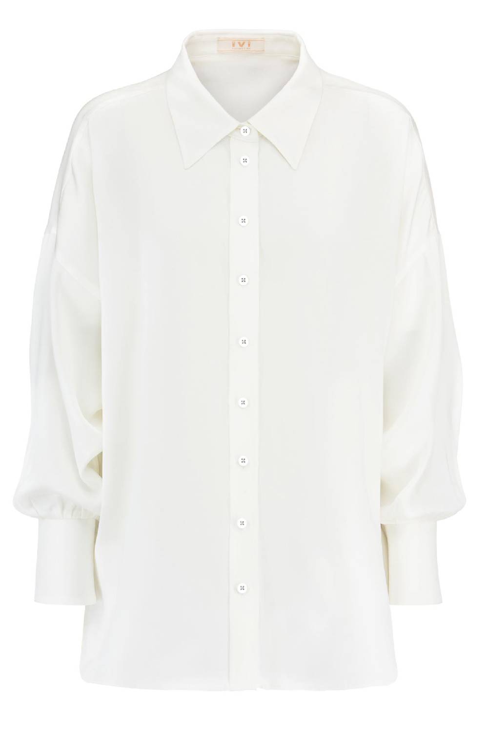 IVI GmbH SOLID SILK Tunika im Hemdblusen-Look weiß