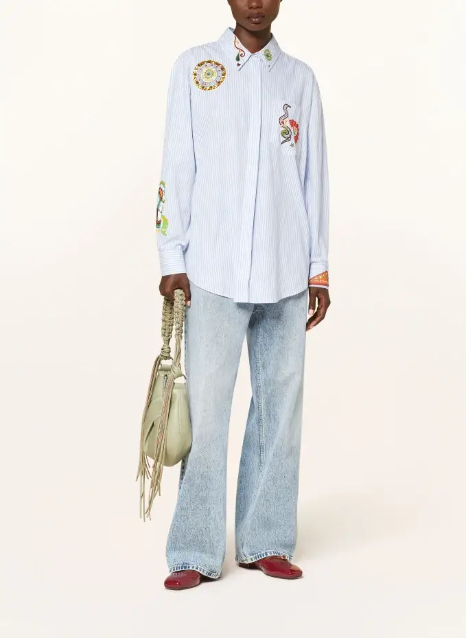 ALÉMAIS Hemdbluse PATCHWORK Mit Schmucksteinen