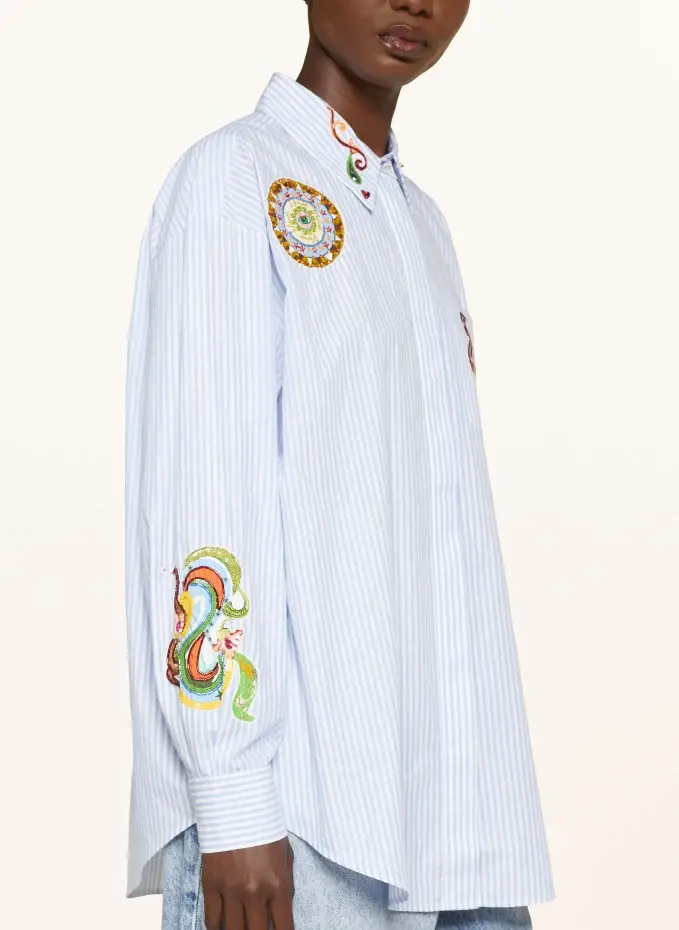 ALÉMAIS Hemdbluse PATCHWORK Mit Schmucksteinen