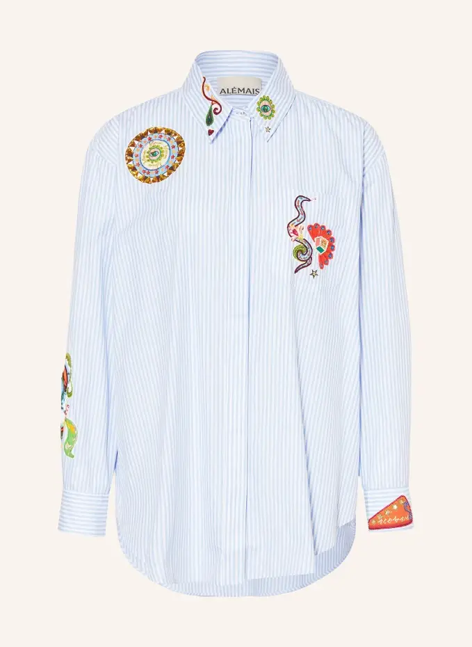 ALÉMAIS Hemdbluse PATCHWORK Mit Schmucksteinen