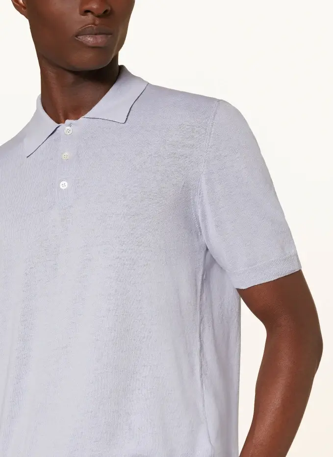 Altea Strick-Poloshirt Mit Leinen