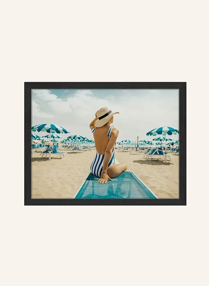 ANY IMAGE Wandbild FRAU IN BLAU Mit Rahmen