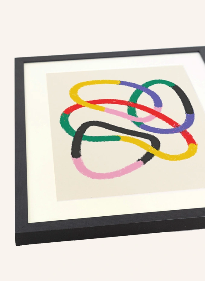 ANY IMAGE Wandbild GESCHWUNGENE KREISE Mit Rahmen