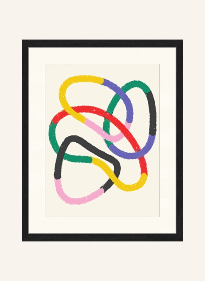 ANY IMAGE Wandbild GESCHWUNGENE KREISE Mit Rahmen