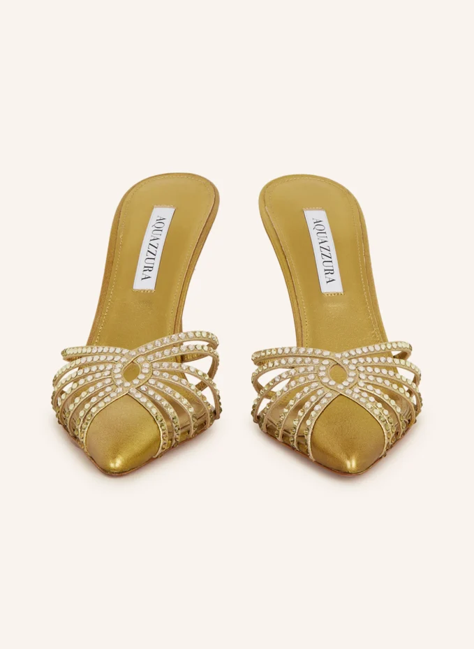 AQUAZZURA Mules FLOW CRYSTAL Mit Schmucksteinen
