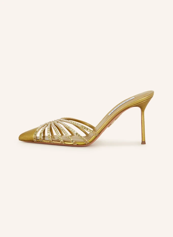 AQUAZZURA Mules FLOW CRYSTAL Mit Schmucksteinen