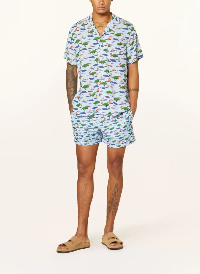 Arrels BARCELONA Resorthemd LIGHT BLUE GLAMPING × ANA POPESCU Comfort Fit