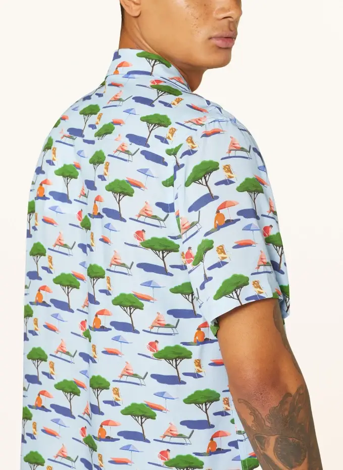 Arrels BARCELONA Resorthemd LIGHT BLUE GLAMPING × ANA POPESCU Comfort Fit