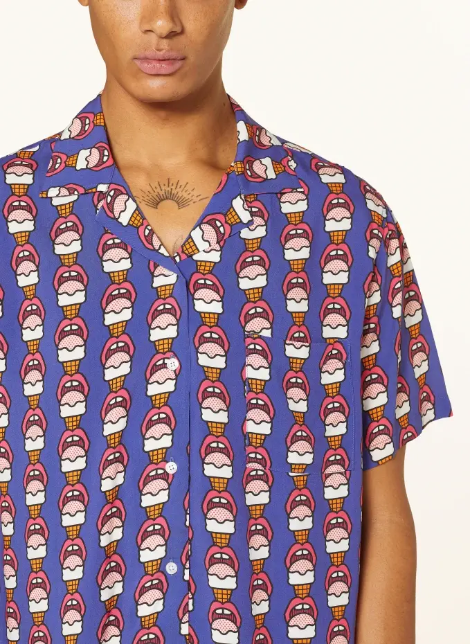 Arrels BARCELONA Resorthemd NAVY LICK ME × CRAIG & KARL Comfort Fit