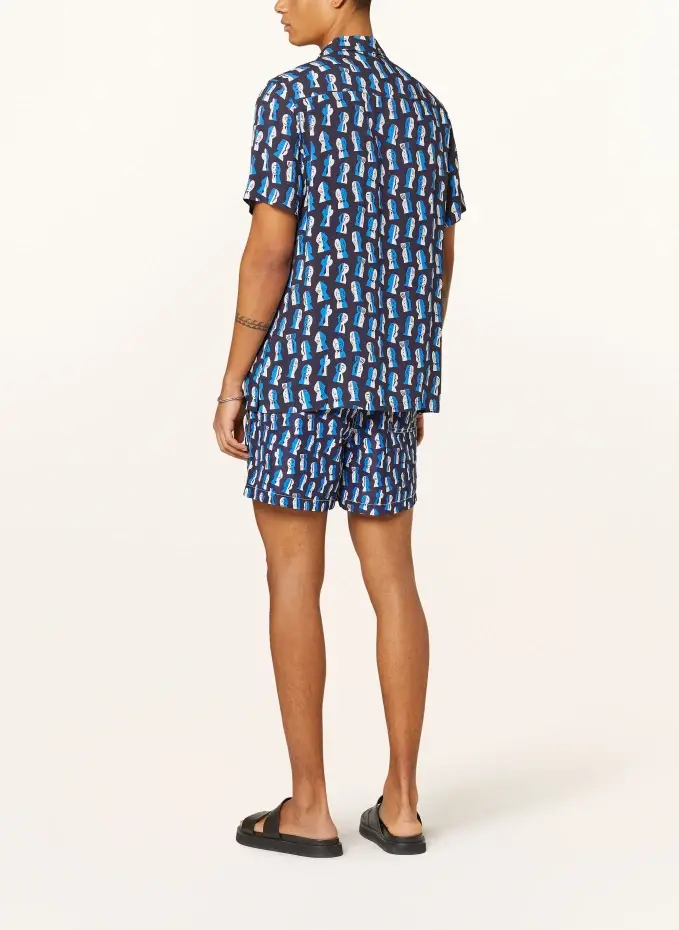 Arrels BARCELONA Resorthemd NAVY PAPIER DECOUPE × SEVERIN MILLET Comfort Fit