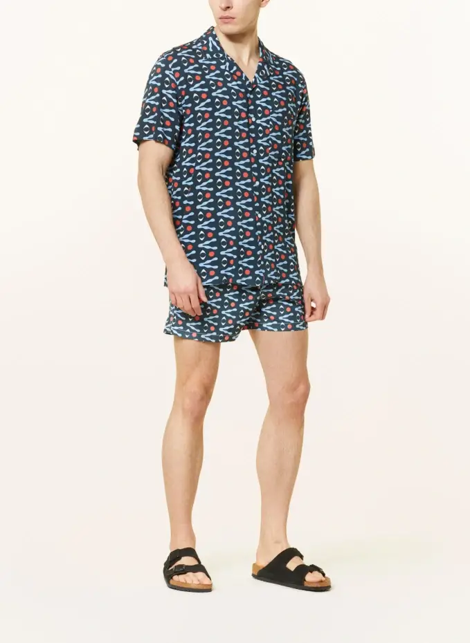 Arrels BARCELONA Resorthemd PETROL EYE × DAVID VANADIA Comfort Fit