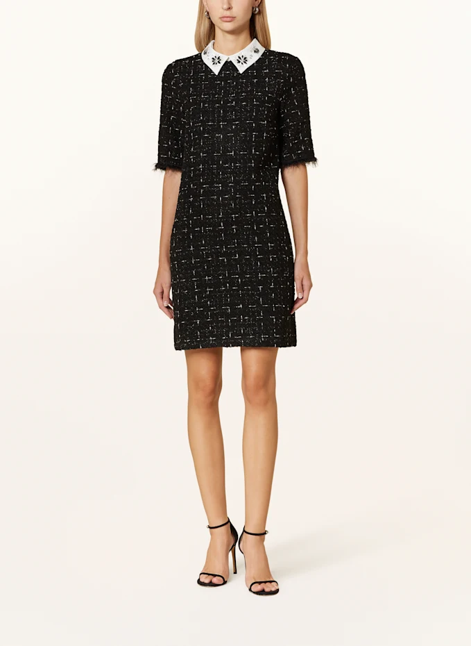 Ana Alcazar Tweed-Kleid Mit Glitzergarn Und Schmucksteinen