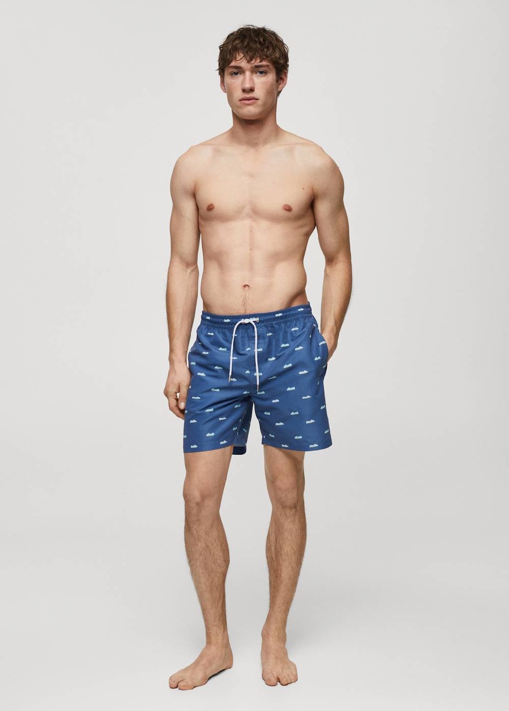 Mango Badeshorts Mit Kordelzug Und Espadrilles-Motiv