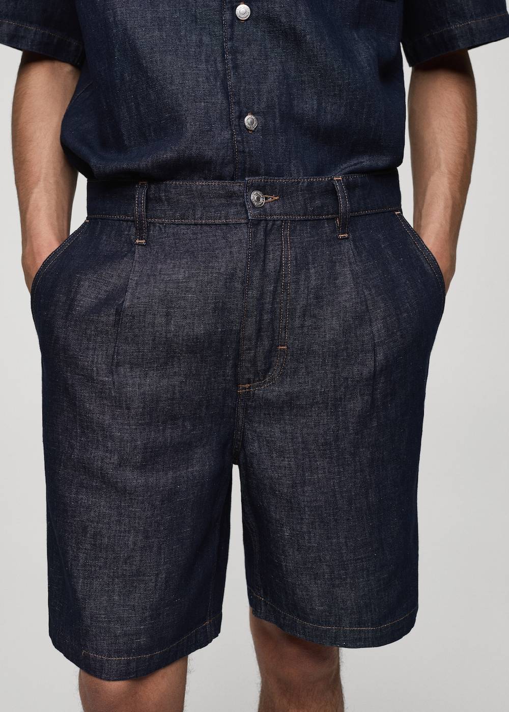 Mango Bermudashorts Aus 100 % Baumwolle Mit Denim-Effekt