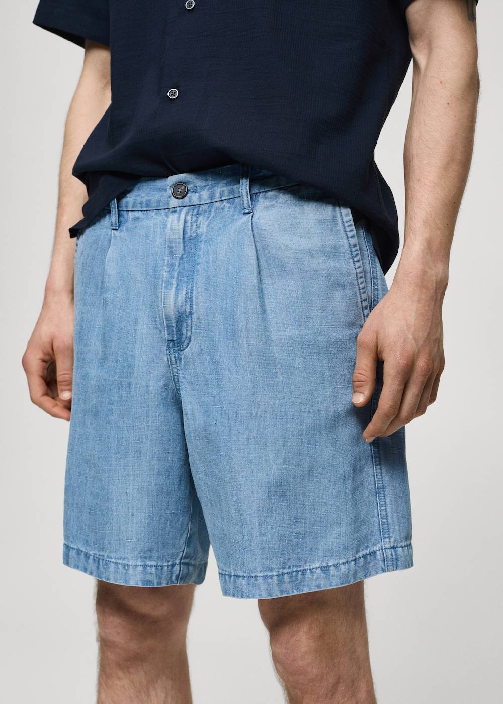 Mango Bundfalten-Bermudashorts Aus Hanf Mit Lyocell