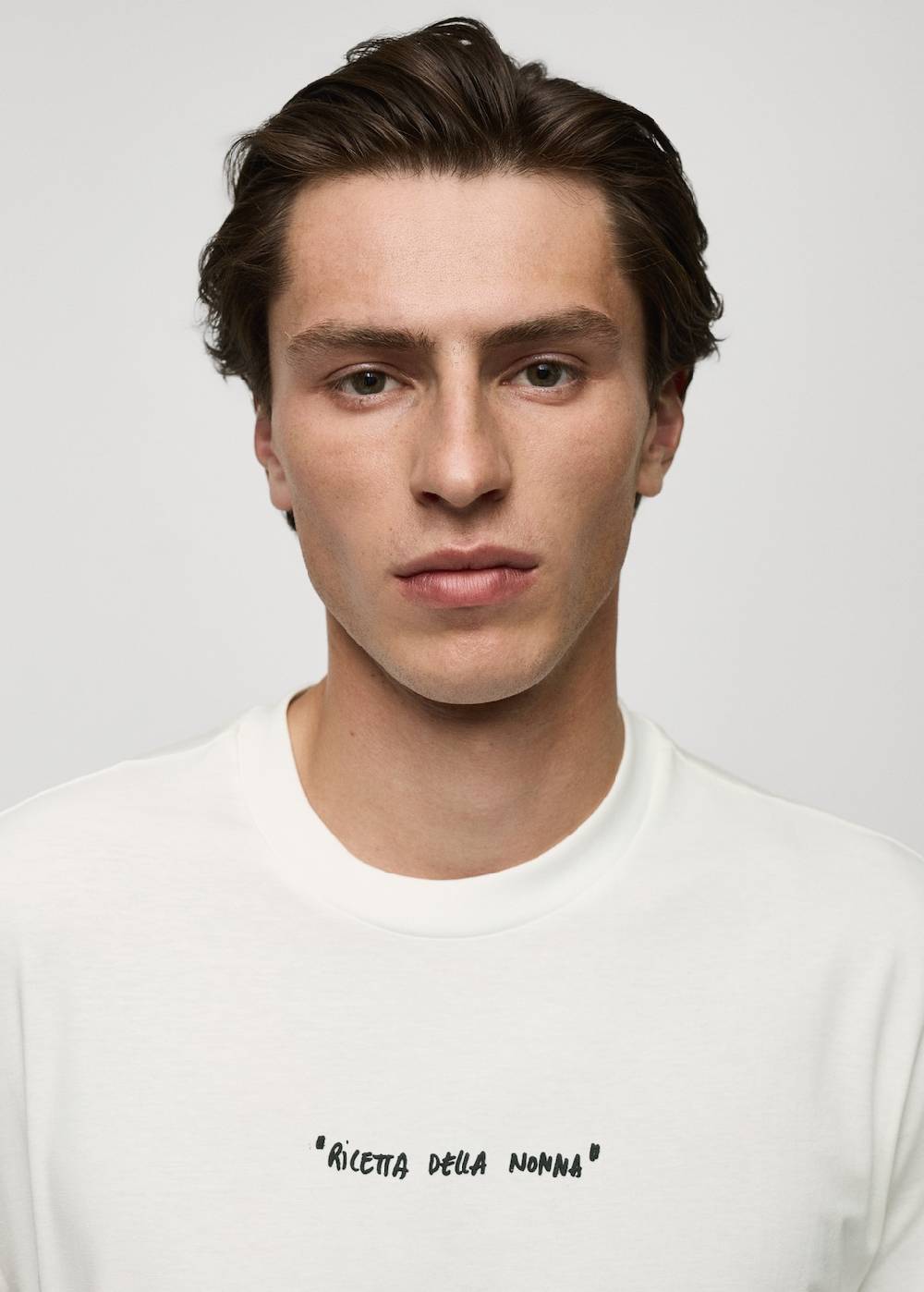 Mango Gemustertes Regular-Fit-T-Shirt Aus Baumwolle