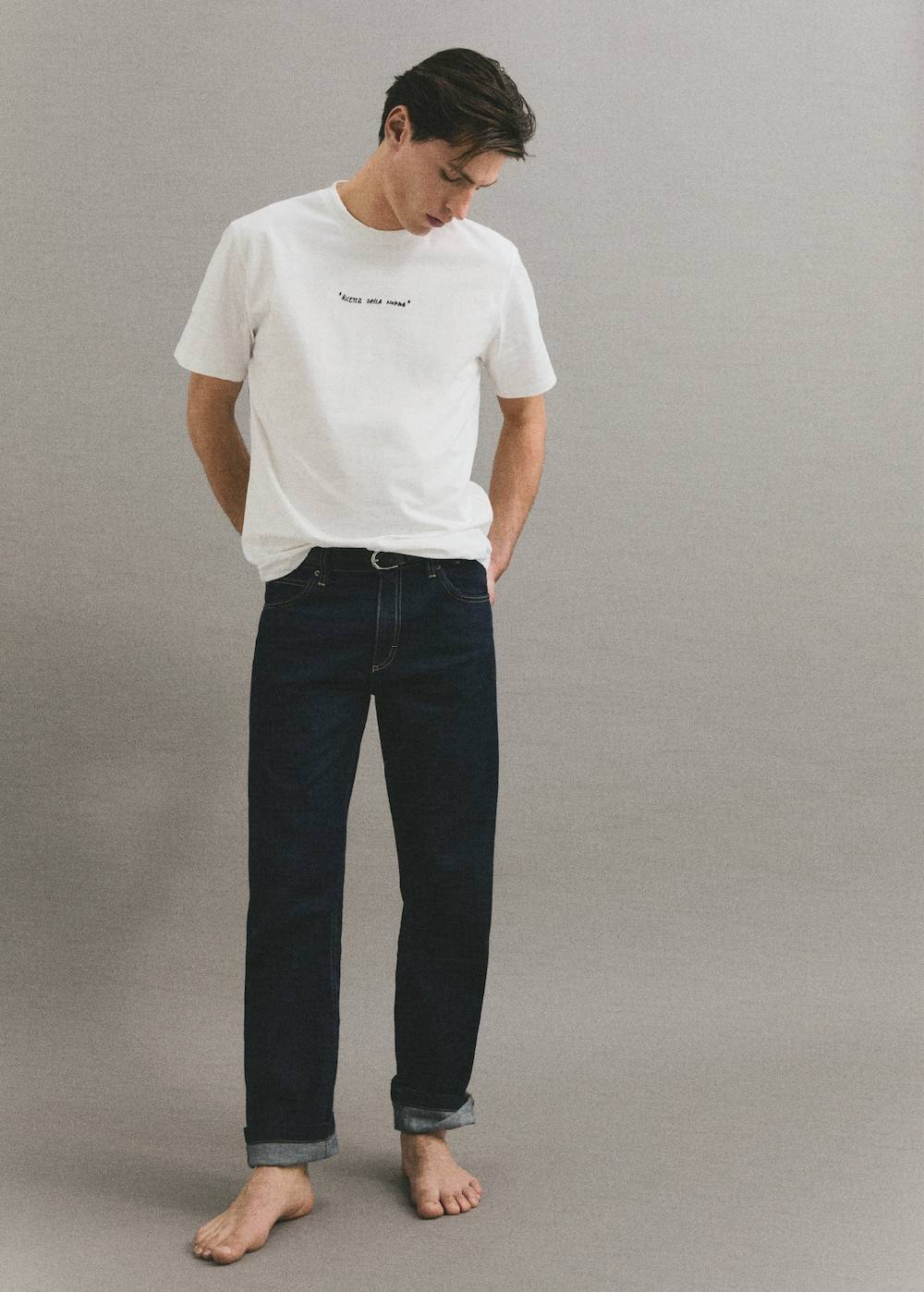 Mango Gemustertes Regular-Fit-T-Shirt Aus Baumwolle