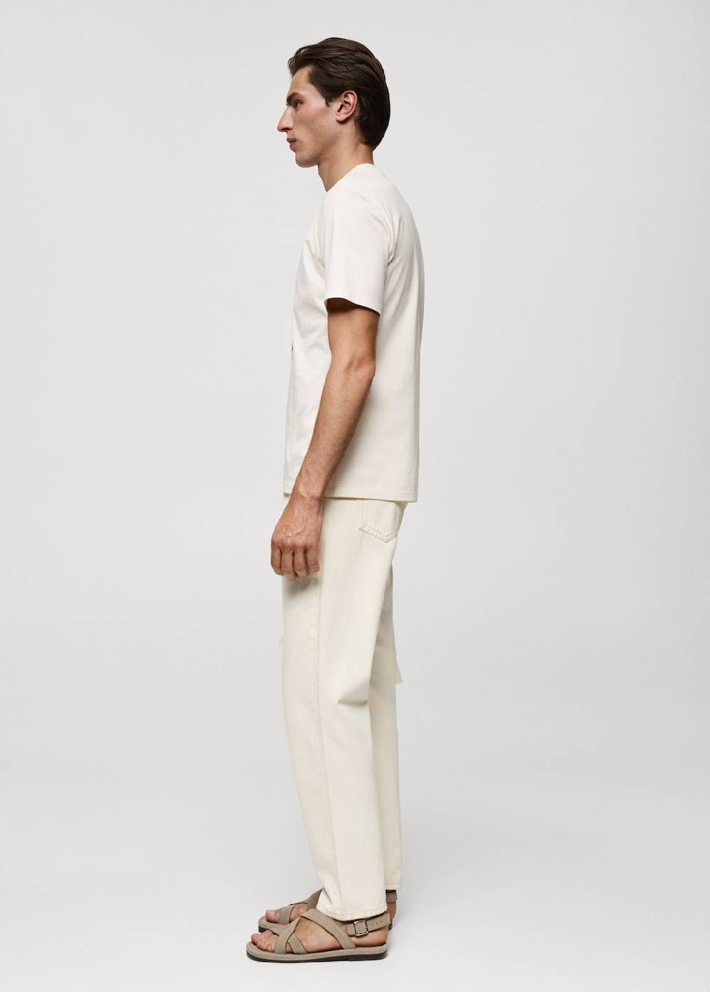 Mango Gemustertes Regular-Fit-T-Shirt Aus Baumwolle