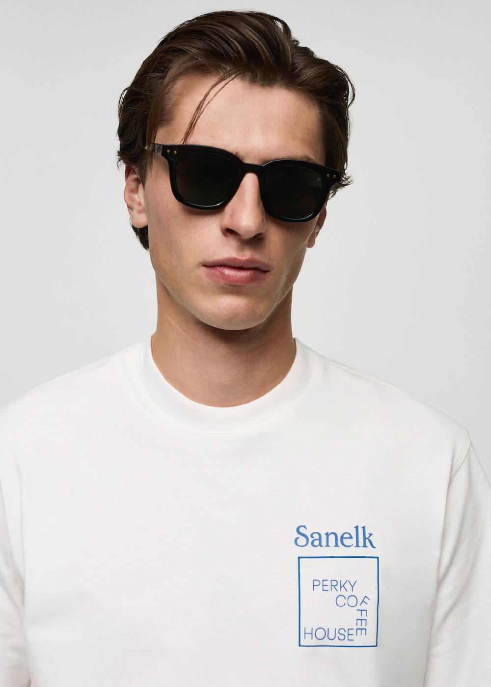 Mango Gemustertes Regular-Fit-T-Shirt Aus Baumwolle