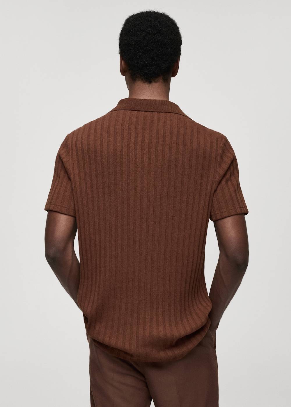 Mango Geripptes Regular-Fit-Poloshirt Aus Baumwolle