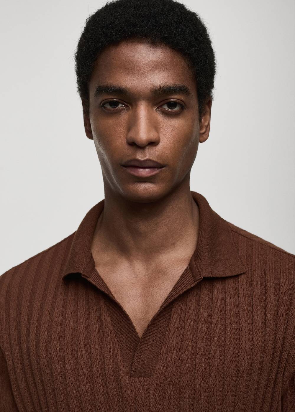 Mango Geripptes Regular-Fit-Poloshirt Aus Baumwolle