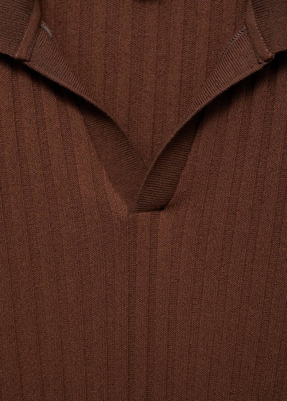 Mango Geripptes Regular-Fit-Poloshirt Aus Baumwolle