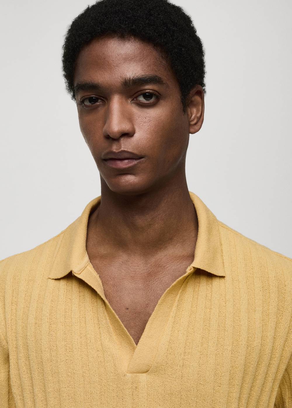 Mango Geripptes Regular-Fit-Poloshirt Aus Baumwolle