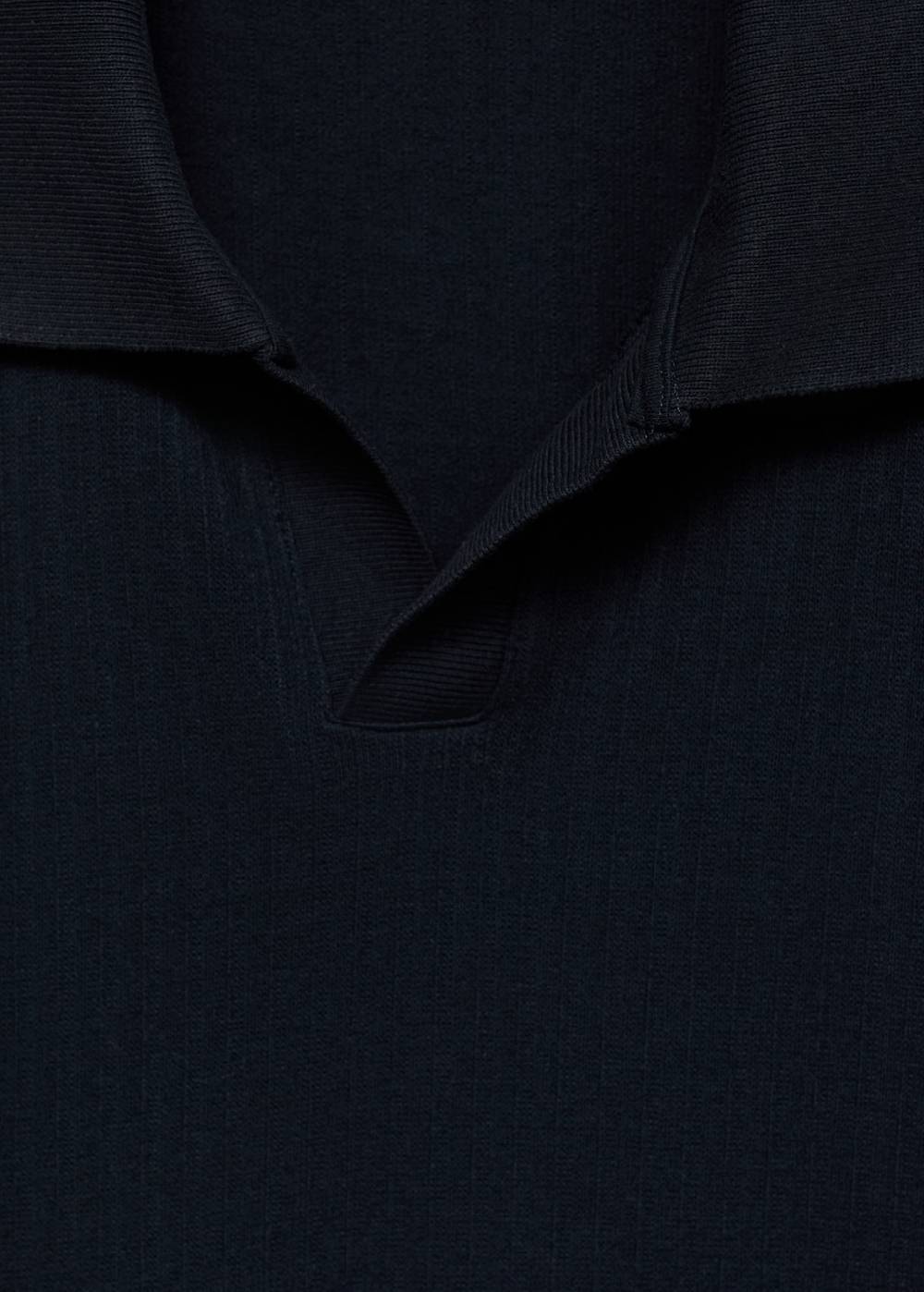 Mango Geripptes Regular-Fit-Poloshirt Aus Baumwolle