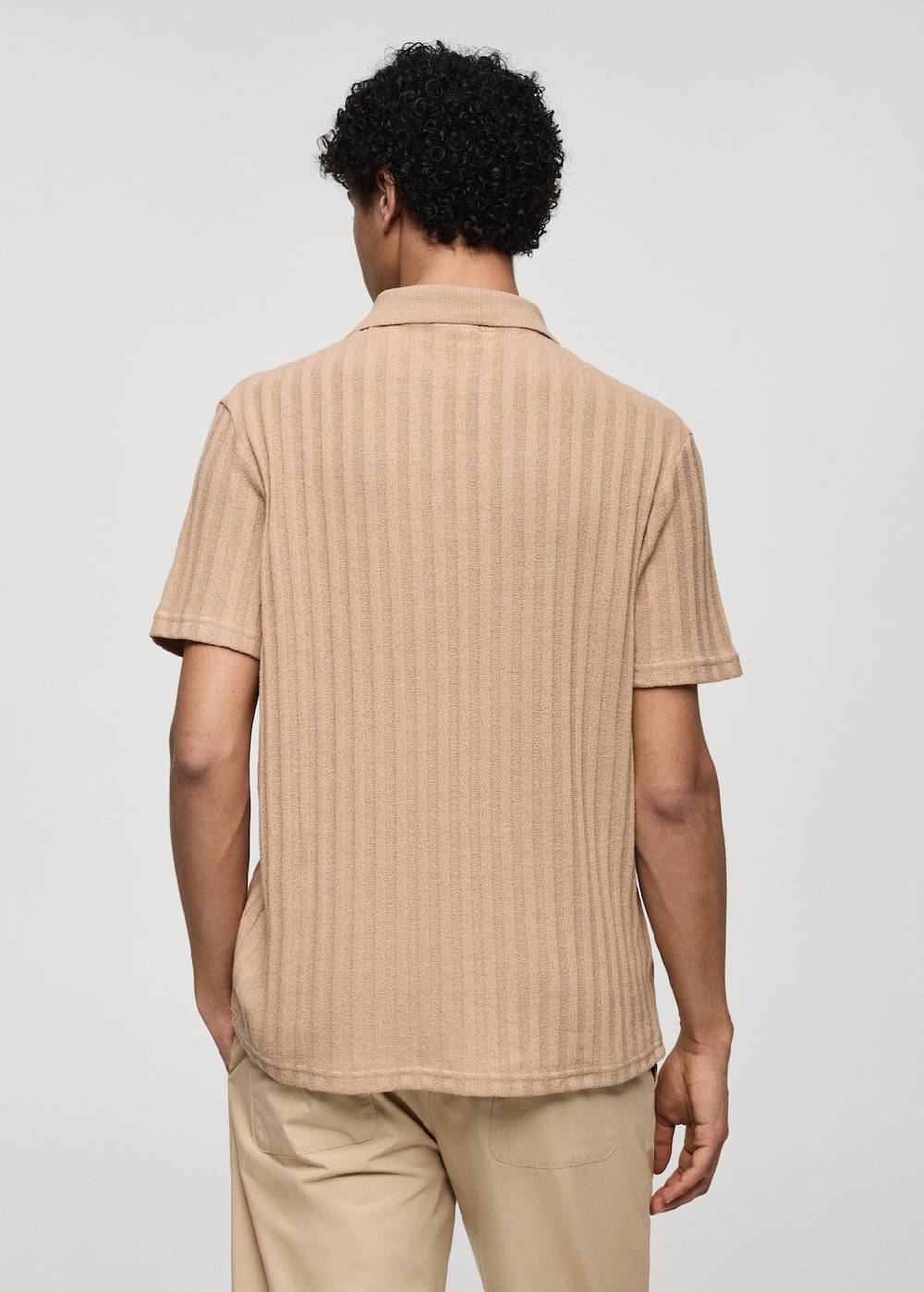 Mango Geripptes Regular-Fit-Poloshirt Aus Baumwolle